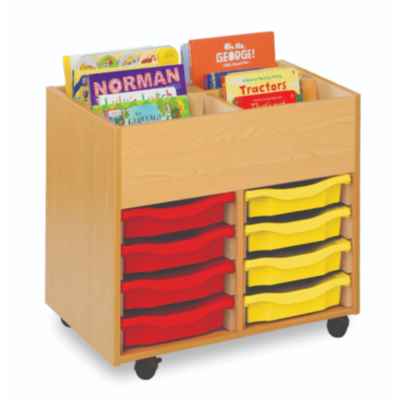 Monarch 4 Bay Kinderbox Storage Unit - Beech with 8 Single Trays