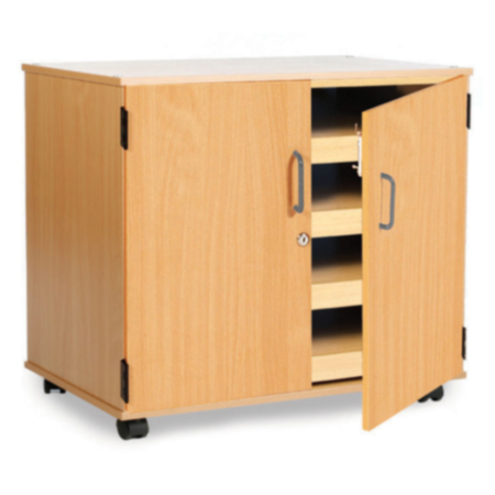 A1 Paper Mobile Wooden Storage Unit with Doors
