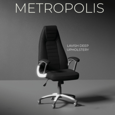 Metropolis High Back Black Leather Look Office Chair