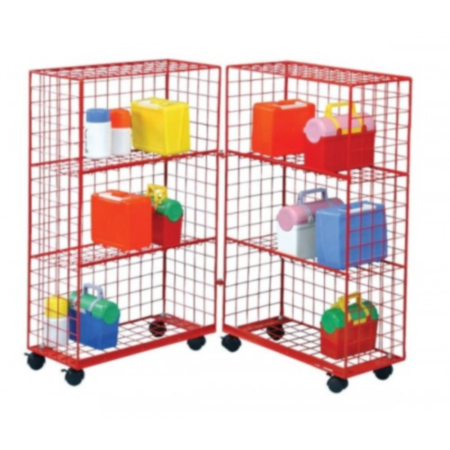 Folding Mobile Lunch Box Storage Trolley