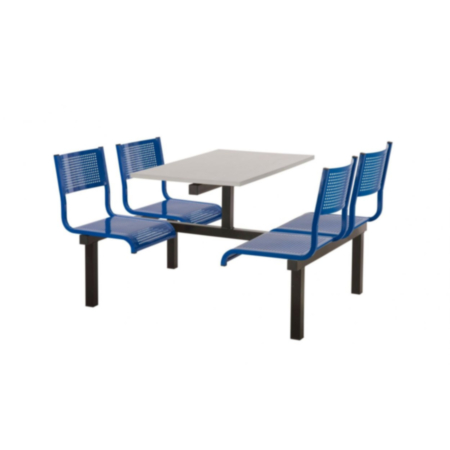 Barrett Metal Perforated 4 Seater Fast Food Seating Unit with 2 Way Access 
