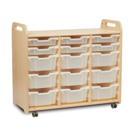 Millhouse Early Years Tray Storage Unit with 6 Shallow plus 6 Deep Clear Trays
