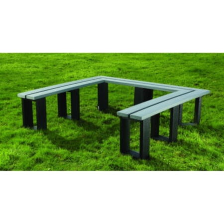 Outdoor Recycled Plastic Modular U Shaped Public Areas Bench