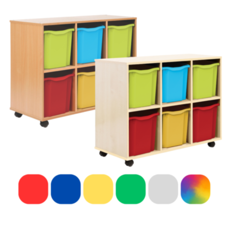 Maple Monarch 6 Quad Tray Classroom Storage Unit
