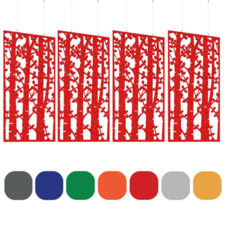 Piano Chords Acoustic Patterned Hanging Partition Screens with Wires And Hooks Ebony - 4 Pack