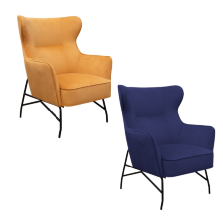 Alpha High Back Reception Chair with Black Metal Frame