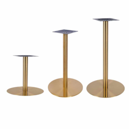 Zeus Vintage Brass Steel Small Cafe Bistro Table Base - 3 Sizes