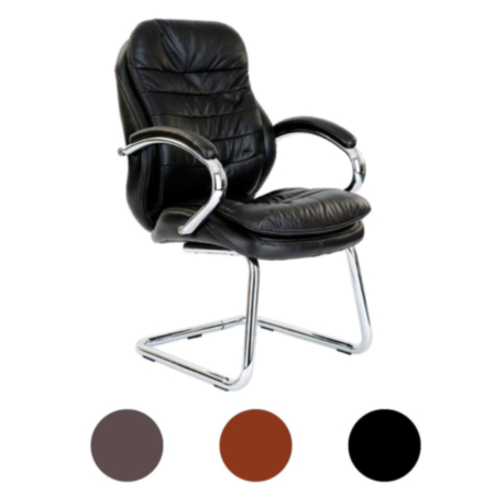Santiago Chrome Cantilever Framed Luxurious Leather Exective Office Chair
