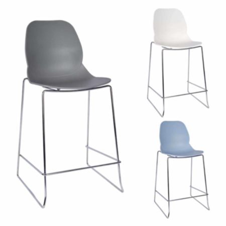 Shoreditch Recycled Plastic Mid Height Stool E Frame - Metal Frame
