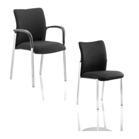 Academy Visitor Black Fabric Chair with Chrome Legs