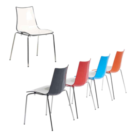 Gecko Indoor Cafe and Bistro Chair with Chrome Legs