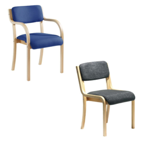 Prague Wooden and Fabric Seat Waiting Room Chair