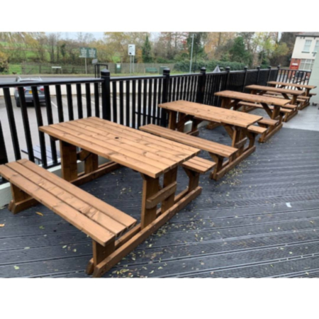 2-8 Seater Wooden Outdoor Walk In Picnic Benches