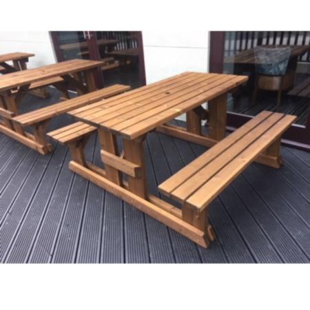 2-8 Seater Wooden Outdoor Walk In Picnic Benches