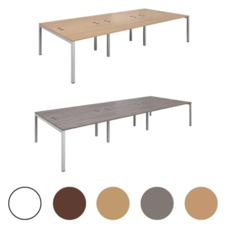 Connex 6 Person Triple Back to Back Office Bench Desk