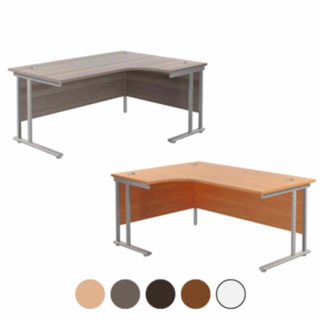 Twin Upright Left/Right Handed Radial Office Desk 