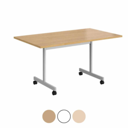 Rectangular Flip Top Meeting Table with Silver Frame