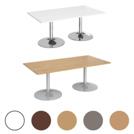 Metal Trumpet Base Rectangular Office Boardroom Table