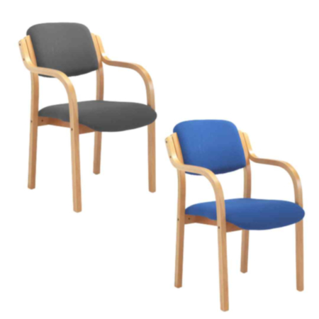Renoir Wooden Frame Stacking Waiting Room Armchair 