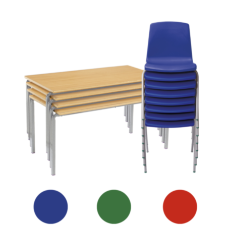 Classmates Beech 4 Table and 8 Chair Pack