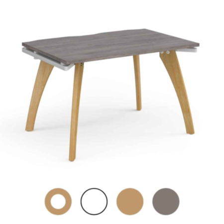 Fuze 1 Person Wooden Frame Cluster Bench Office Desk