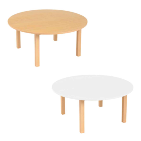 Burntwood Classroom Circular Wooden Table