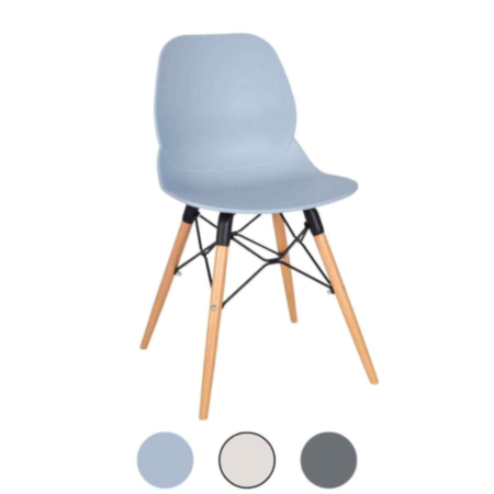 Shoreditch Recycled Plastic Chair Eco Shell K Frame - Wooden Legs