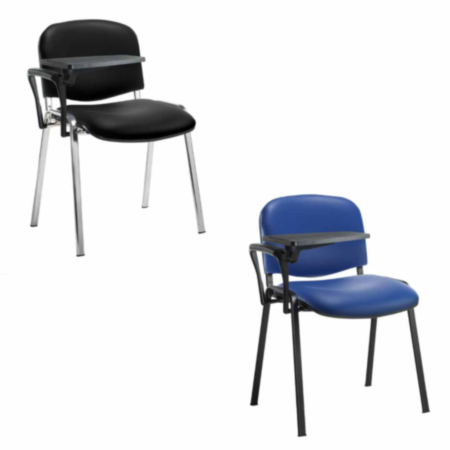 Taurus Conference Room Stackable Padded Vinyl Chair with Writing Tablet