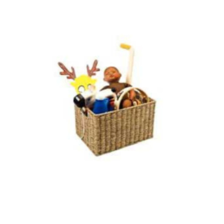 Indoor Storage Rectangular Seagrass Deep Basket-Large