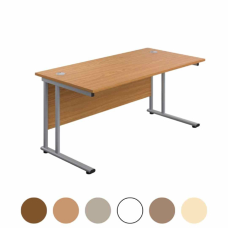 Twin Upright Rectangular Cantilever Desk 