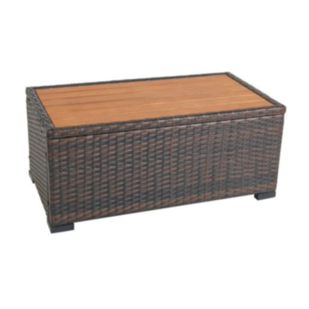 Outdoor Early Years Rattan Rectangular Wooden Top Box Table