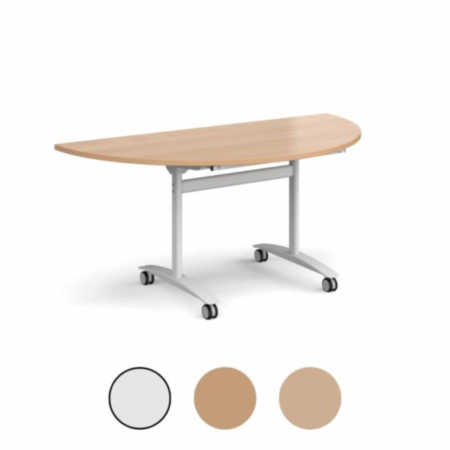 Semi Circular Deluxe Fliptop Meeting Table