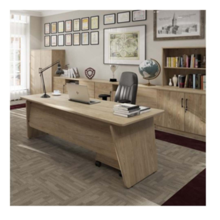 Anson Executive Desk with Panel End Legs and Modesty Panel - Barcelona Walnut - 2000mm x 1000mm