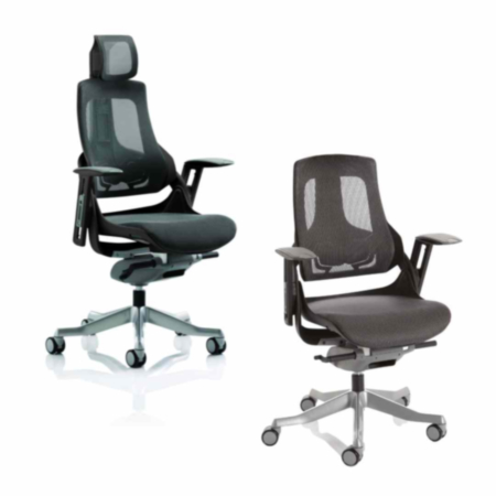 Zure Black Frame Charcoal Mesh Executive Office Chair 