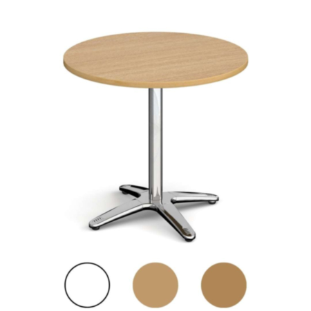 Roma circular dining table with 4 leg chrome base 800mm