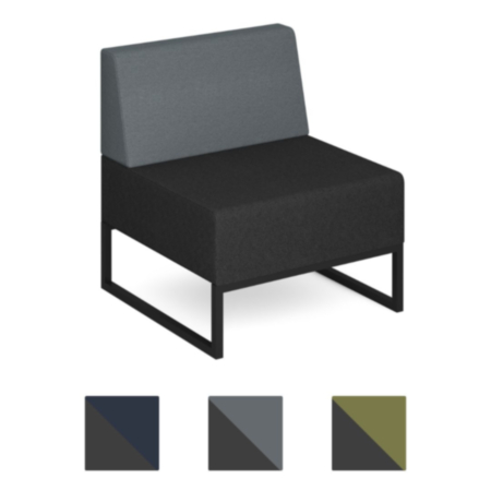 Nera Modular Soft Seating Single Bench with Black Frame