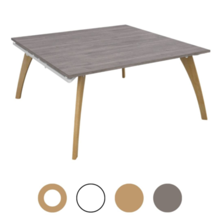 Fuze Square Modular Office Boardroom Table with Wooden Frame