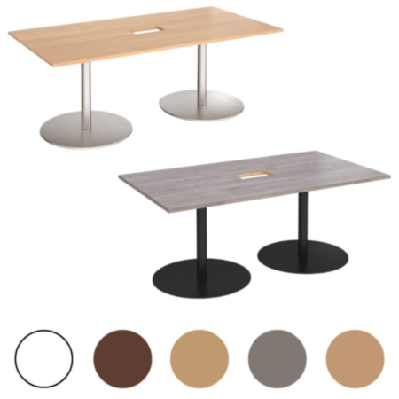 Eternal Rectangular Office Boardroom Table with Power Module Cut Out