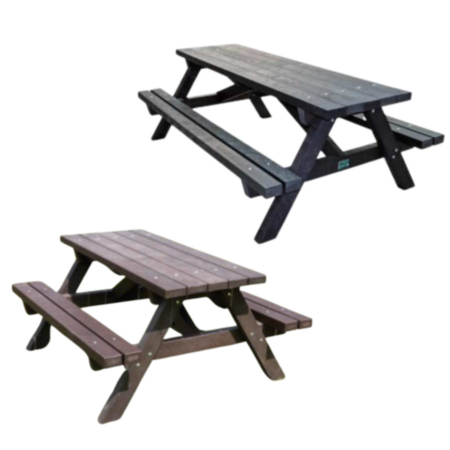 Springbank Adult Recycled Plastic Outdoor Picnic Table- 6 Seater