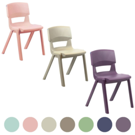 Postura Plus One Piece Plastic School Chair - Muted Tones