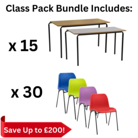 Hille Affinity Chair and Crushed Bent Table Secondary School Class Pack Bundle