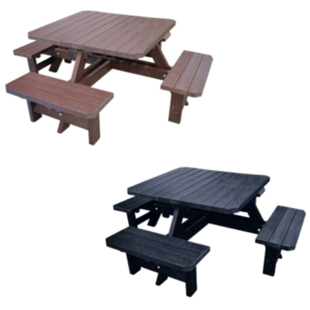 Adult Recycled Plastic Outdoor Picnic Table - Bradbourne 