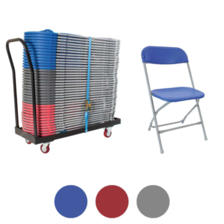 Zlite 40 x Straight Back Folding Chair &amp; Flat Bed Trolley Bundle 