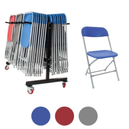 Zlite 60 x Straight Back Folding Chair &amp; Hanging Trolley Deal