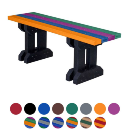 Toucan Primary School Trestle Style Recycled Plastic Outdoor Bench