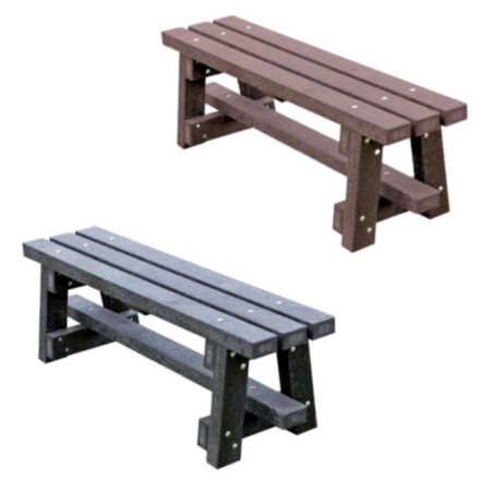 Trail Recycled Plastic Outdoor Backless Street Furniture Bench