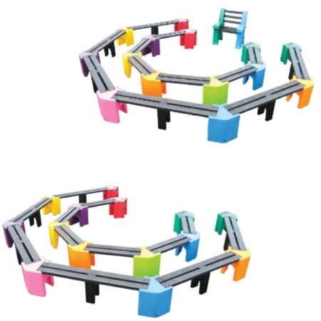 Recycled Plastic Outdoor Children&#039;s Arena Seating with Optional Teacher&#039;s Chair