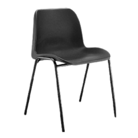Hille Eco Polypropylene Stacking Chair - Black 