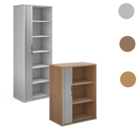 Universal Single Door Tambour Cupboard with Silver Door