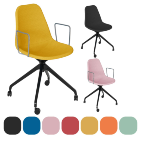 Suzi Upholstered Breakout Chair with or Without Arms and Castors